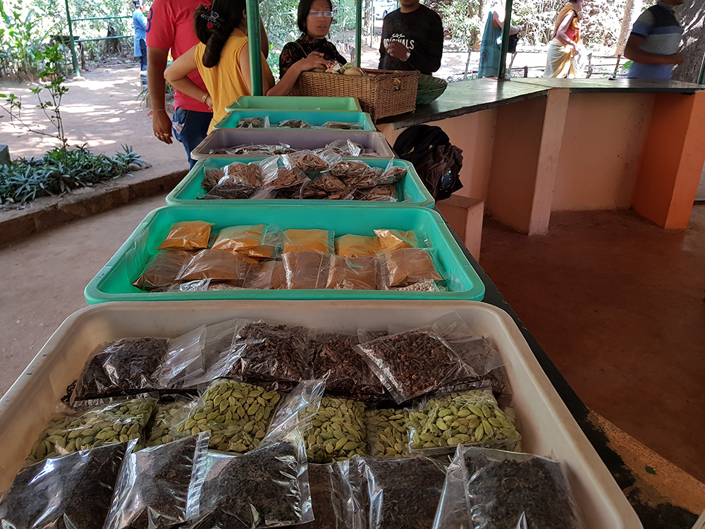 Spices packed ready for sale at spice farms in goa